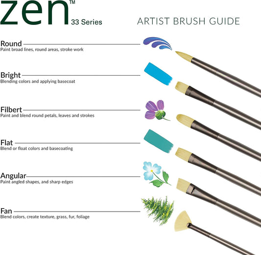 Zen 5pc Long Handle Brush Set - 33 Series