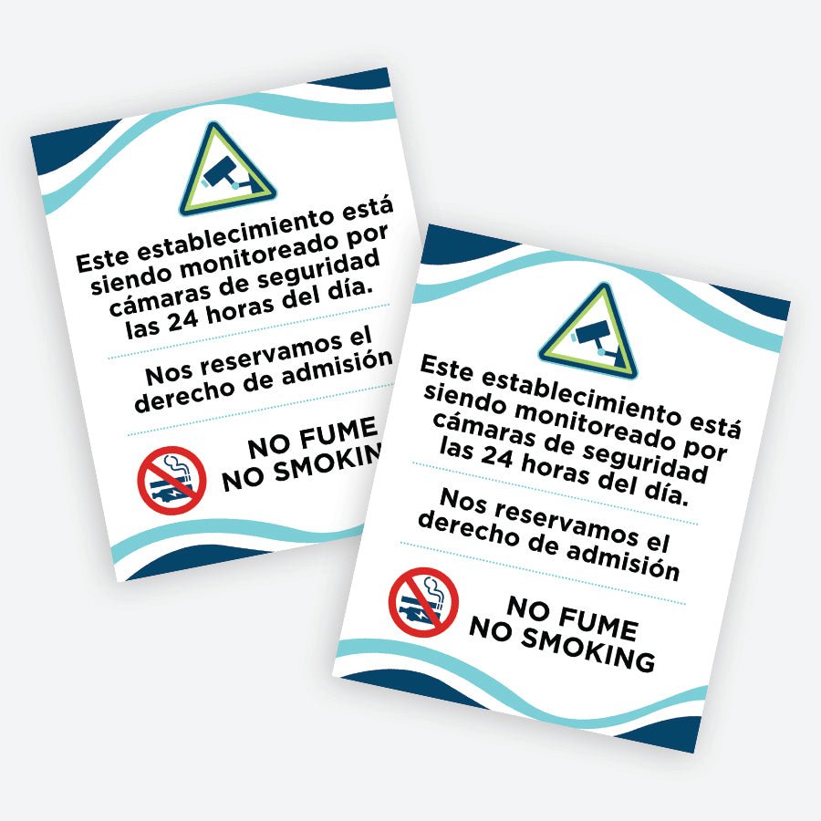 Derecho Admición, Camaras & No Fume - D-Board 16x20 - 787 Printing Co.
