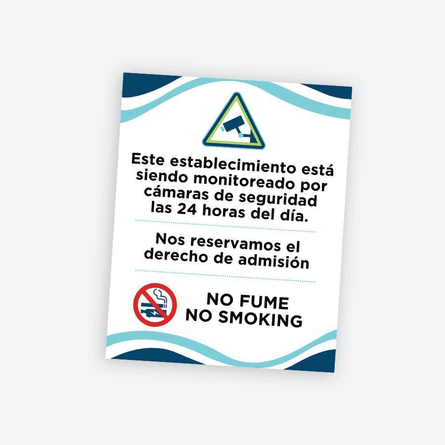 Derecho Admición, Camaras & No Fume - D-Board 16x20 - 787 Printing Co.