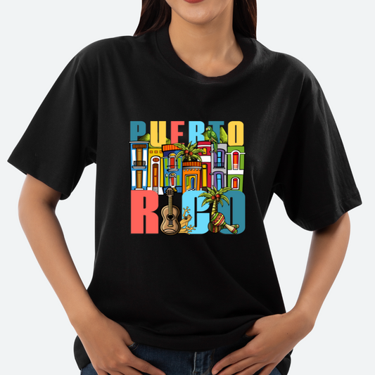 Puerto Rico T-shirt
Boricua apparel
Caribbean culture shirt
Puerto Rican heritage clothing
Colorful Puerto Rico design