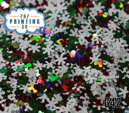 Christmas Mouse Chunky Mix Shapes Glitter (G42) - 787 Printing Co.