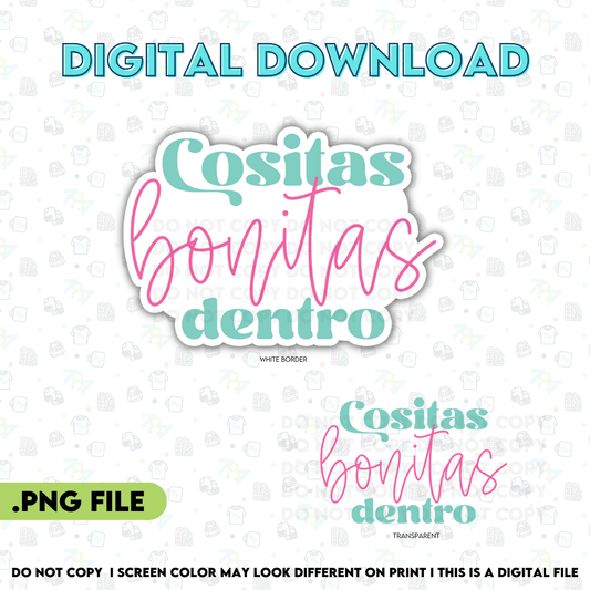 Cositas Bonitas Dentro Sticker Design - PNG File - 787 Printing Co.
