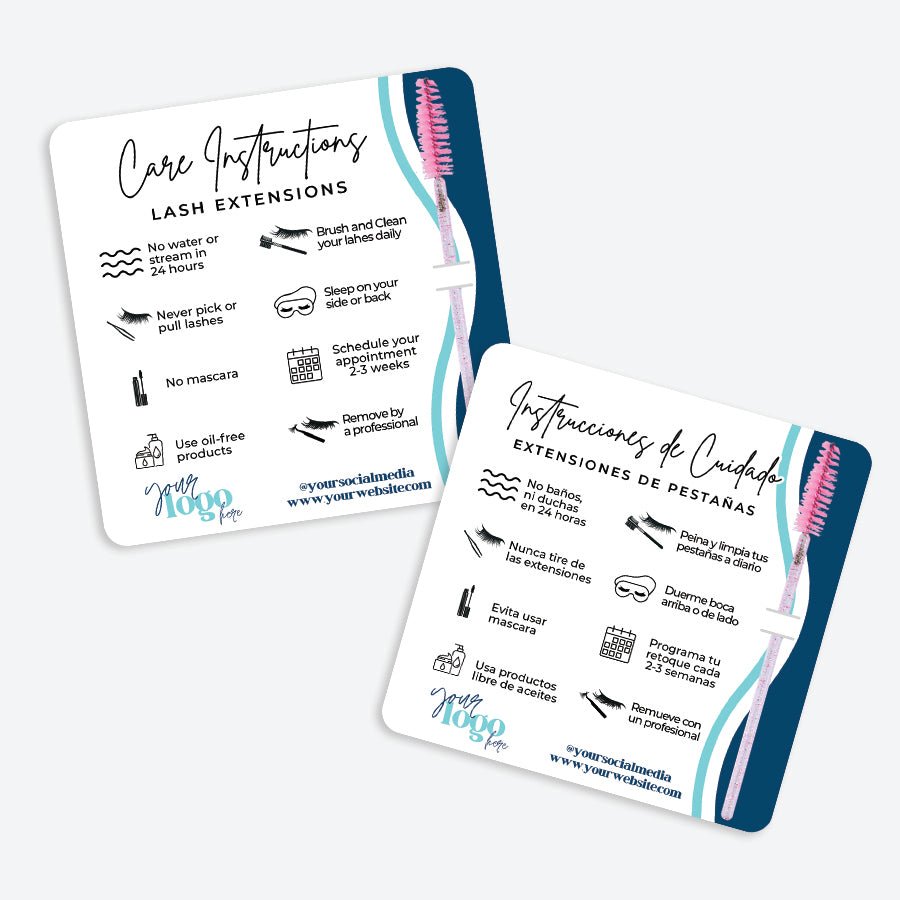 Custom Lash Care Card with Makeup Tool - 787 Printing Co.