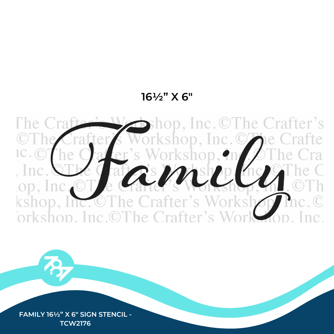 Family 16½” x 6″ Sign Stencil - TCW2176 - 787 Printing Co.