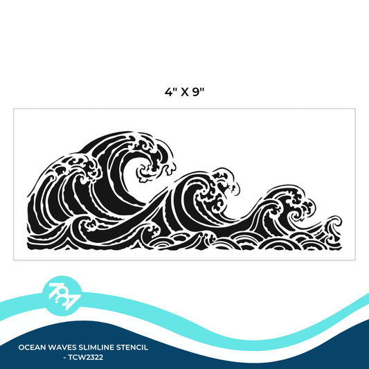 Ocean Waves Slimline Stencil - TCW2322 - 787 Printing Co.