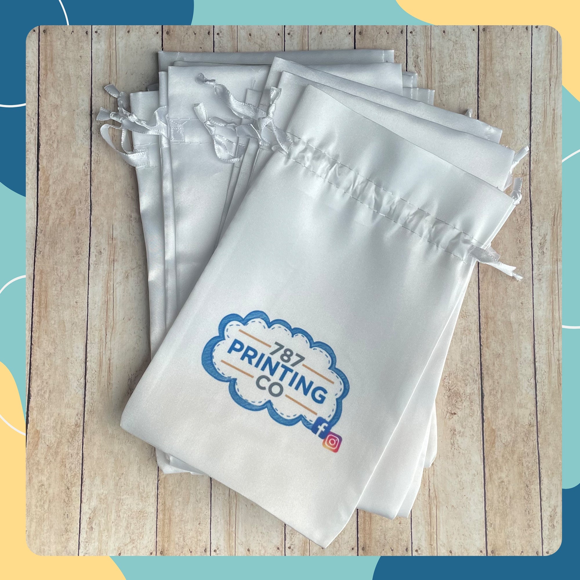 Personalized satin drawstring online bags