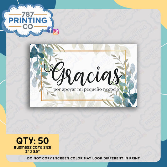 Set 9 - Tarjetas Gracias Hojas - 787 Printing Co.