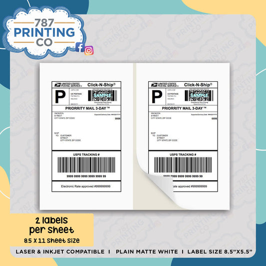 Shipping Labels Sheets - 787 Printing Co.