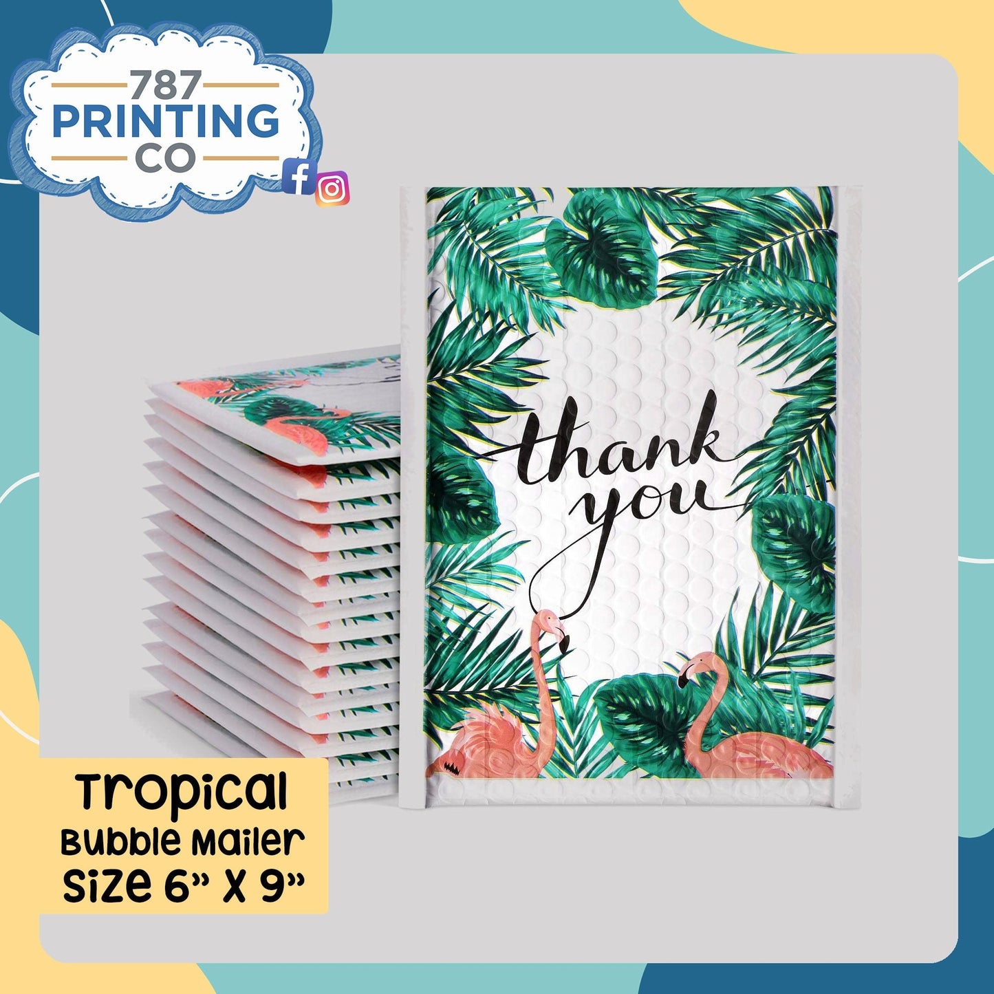 Tropical 6" x 9" Bubble Mailers - 787 Printing Co.