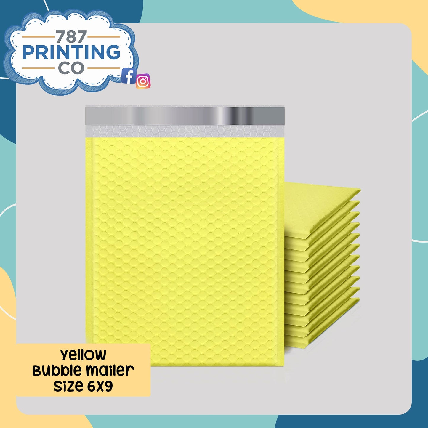 Yellow 6" x 9" Bubble Mailer - 787 Printing Co.